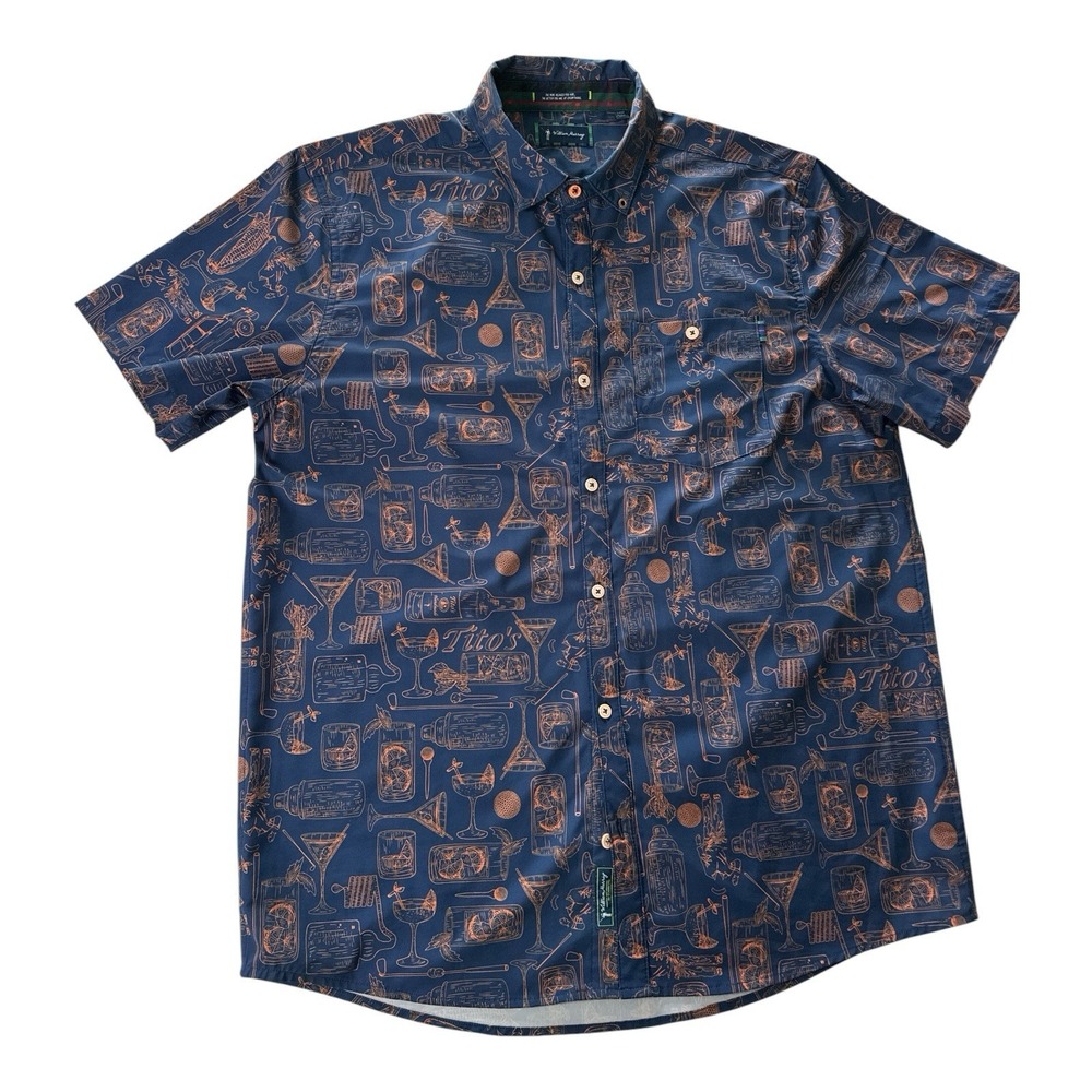 William Murray x Tito's Vodka Golf Button Down Shirt Men's Large Recipe Success